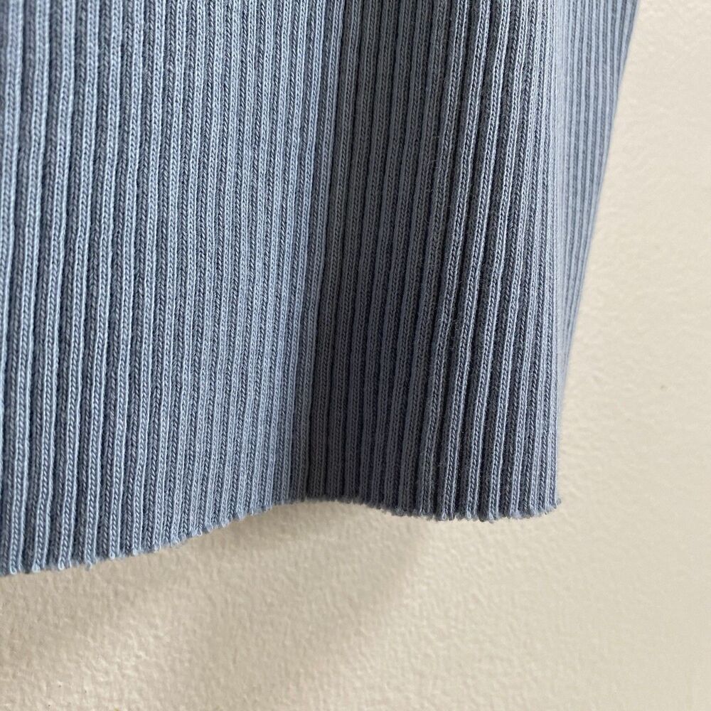 VINCE Topaz Blue Sweetheart Neck Ribbed Knit Crop Tank Size Large - Picture 7 of 13